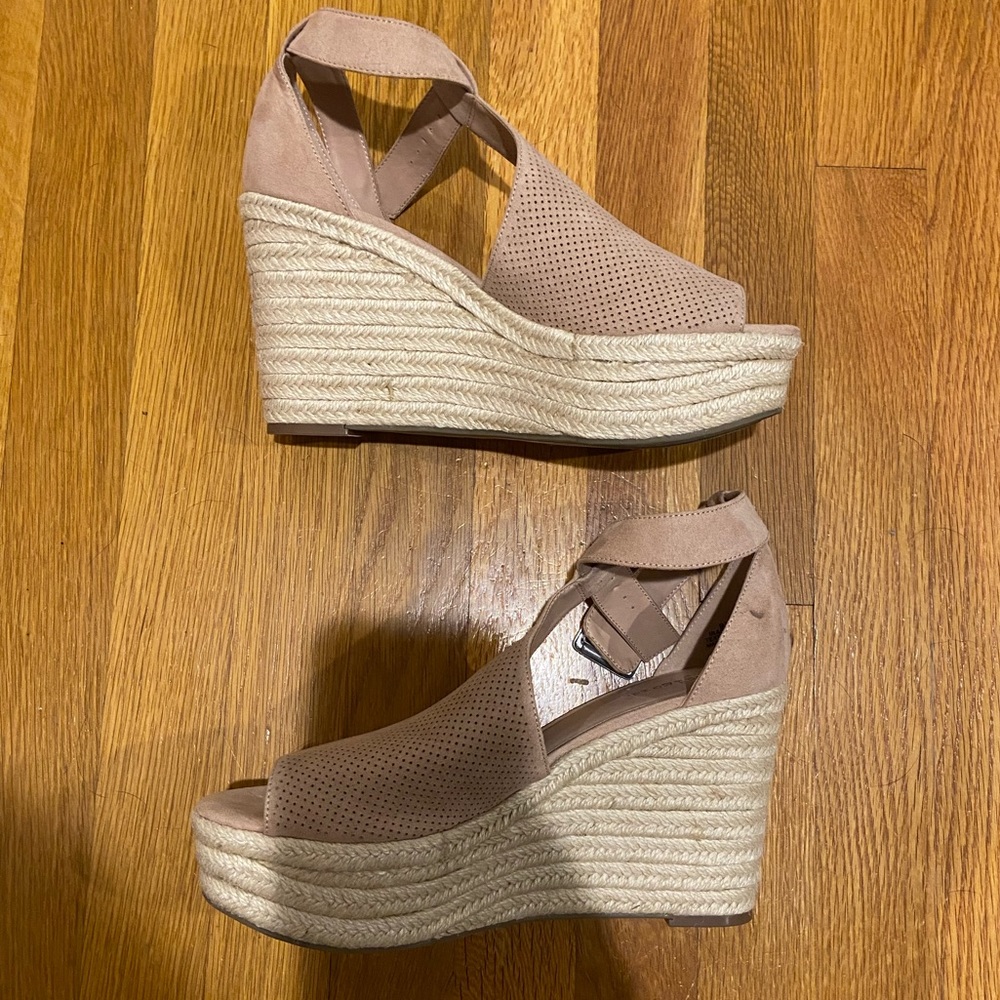 Blush espadrille wedges
